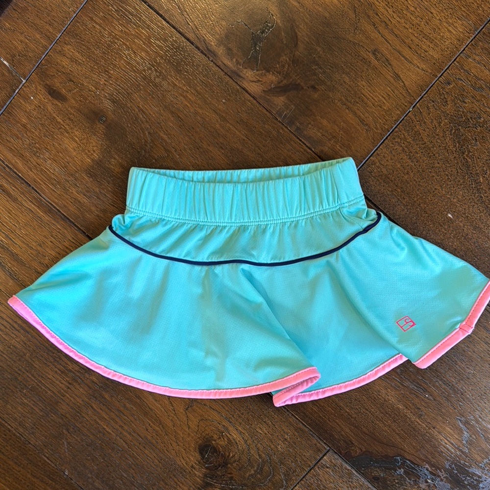 Set Athletics - Quinn Skort w/Elastic Waistband - Turquoise & Pink - Size: 4-6T